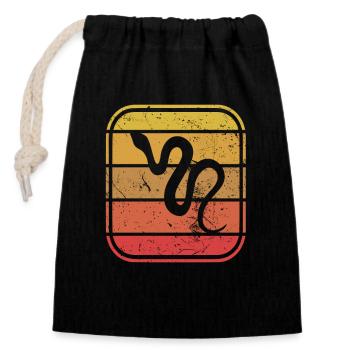 Snake Retro Reptile Python Gift idea - Closable cotton gift bag (14x20cm) - black - Front
