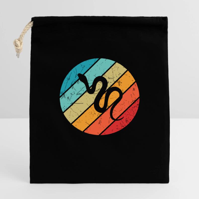 Snake Retro Reptile Python Gift idea Closable cotton gift bag (14x20cm)