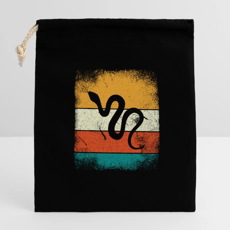 Snake Retro Reptile Python Gift idea Verschließbarer Geschenkbeutel aus Baumwolle (14x20cm)