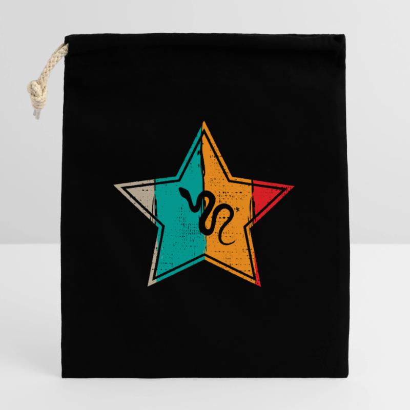 Snake Retro Reptile Python Gift idea Verschließbarer Geschenkbeutel aus Baumwolle (14x20cm)