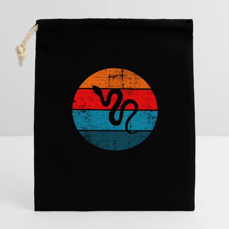 Snake Retro Reptile Python Gift idea Closable cotton gift bag (14x20cm)
