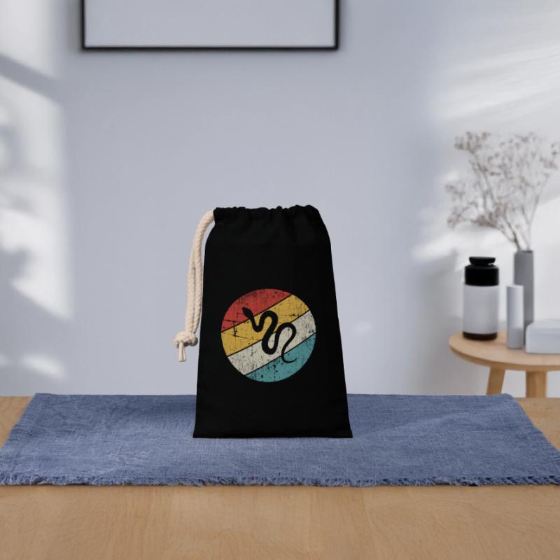 Snake Retro Reptile Python Gift idea Verschließbarer Geschenkbeutel aus Baumwolle (14x20cm)
