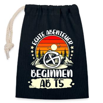 Geocaching Geocacher Geocache - Verschließbarer Geschenkbeutel aus Baumwolle (14x20cm) - Navy - Vorne