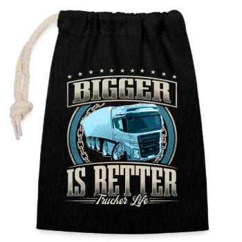 Truck Driver - Closable cotton gift bag (14x20cm) - black - Front
