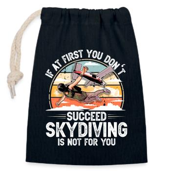 Skydiving Parachuting Parachute - Closable cotton gift bag (14x20cm) - navy - Front