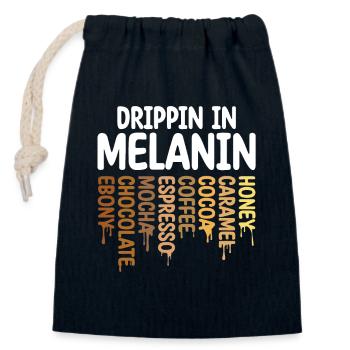 Drippin In Melanin Honey Caramel Cocoa Coffee - Closable cotton gift bag (14x20cm) - navy - Front