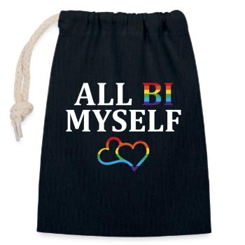 All Bi Myself Lgbt Regenbogen Gay Pride Flagge - Verschließbarer Geschenkbeutel aus Baumwolle (14x20cm) - Navy - Vorne