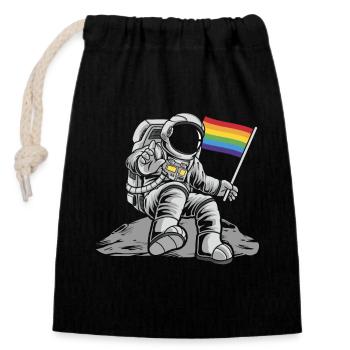 Chambre arc-en-ciel du drapeau LGBT Gay Pride - Sac cadeau en coton avec cordon (14 x 20 cm) - noir - Devant