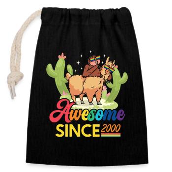 Génial depuis 2000 anniversaire de l’année de naissance du mouton - Sac cadeau en coton avec cordon (14 x 20 cm) - noir - Devant