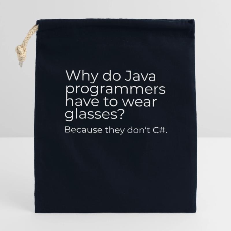 Why do Java programmers have to wear glasses? Verschließbarer Geschenkbeutel aus Baumwolle (14x20cm)