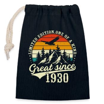 One of a kind since 1930 - Closable cotton gift bag (14x20cm) - navy - Front