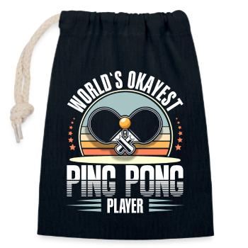 Tischtennis Ping Pong - Verschließbarer Geschenkbeutel aus Baumwolle (14x20cm) - Navy - Vorne