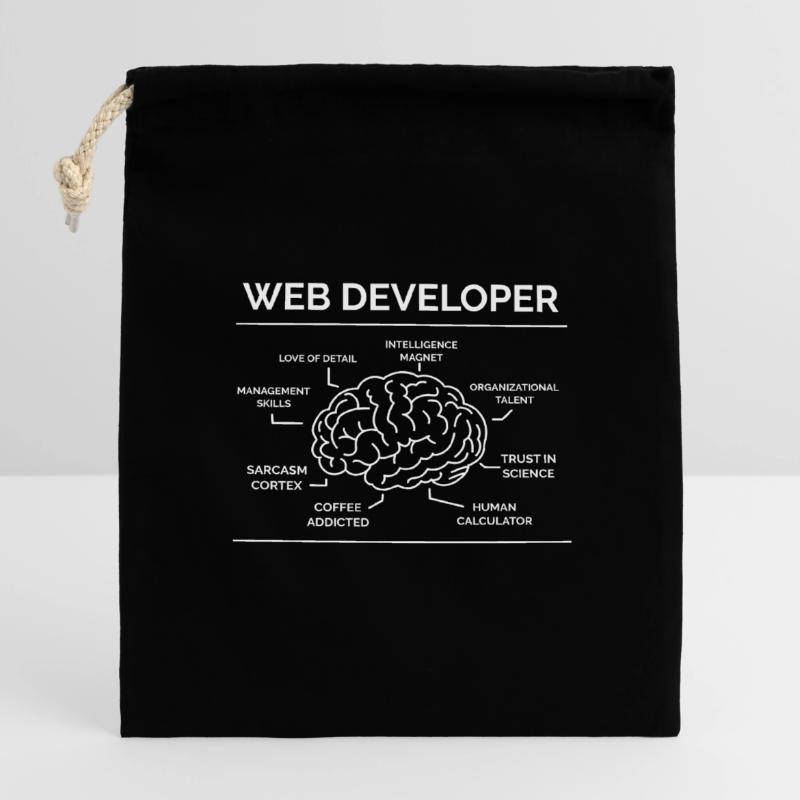 Web Developer Closable cotton gift bag (14x20cm)