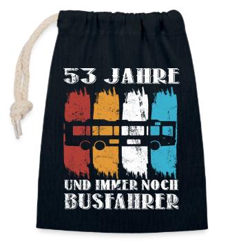Busfahrer Busfahren Bus Beruf 53 Geburtstag Spruch - Verschließbarer Geschenkbeutel aus Baumwolle (14x20cm) - Navy - Vorne