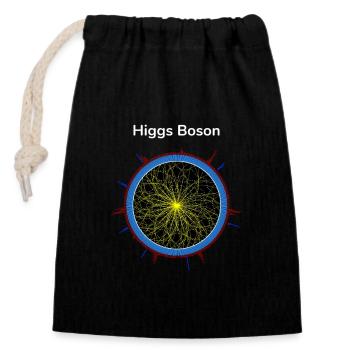 Higgs Boson - Closable cotton gift bag (14x20cm) - black - Front