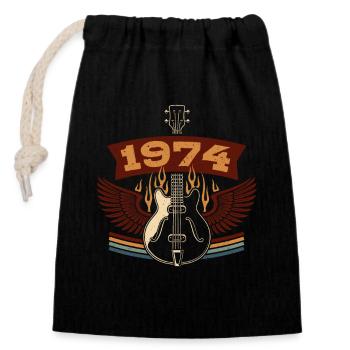 1974 Anniversaire de la guitare rétro | T-shirt d’anniversaire - Sac cadeau en coton avec cordon (14 x 20 cm) - noir - Devant