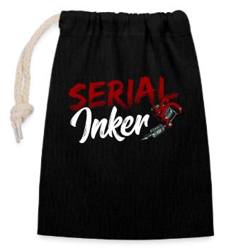 Serial Inker Tatoueurs Stylo à encre artistique - Sac cadeau en coton avec cordon (14 x 20 cm) - noir - Devant