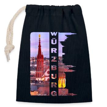 Würzburg Germany City Skyline Home Love - Closable cotton gift bag (14x20cm) - navy - Front