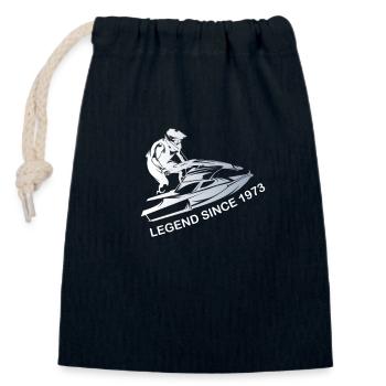 Vintage 1973 Birthday Jet Ski - Closable cotton gift bag (14x20cm) - navy - Front