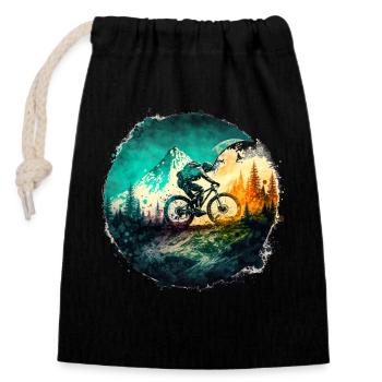 Mountainbike BMX MTB Fahrrad Street Trial Outdoor - Verschließbarer Geschenkbeutel aus Baumwolle (14x20cm) - Schwarz - Vorne