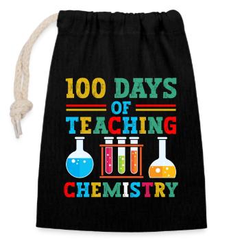 100 Tage Chemieunterricht Für Lehrer Der - Verschließbarer Geschenkbeutel aus Baumwolle (14x20cm) - Schwarz - Vorne