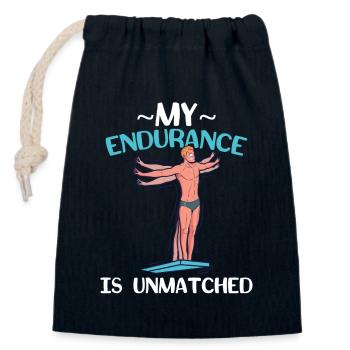 My endurance is second to none Pool diving - Closable cotton gift bag (14x20cm) - navy - Front
