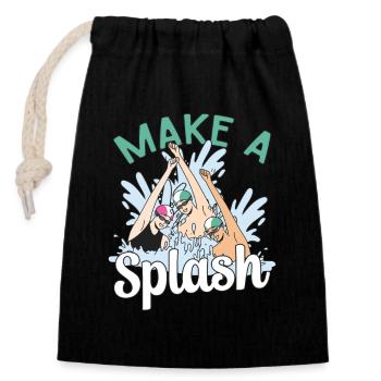 Make A Splash Swimmers Wassersport Schwimmbad - Verschließbarer Geschenkbeutel aus Baumwolle (14x20cm) - Schwarz - Vorne