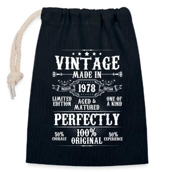 Vintage Made In 1978 Gealtert Perfekt Gereift - Verschließbarer Geschenkbeutel aus Baumwolle (14x20cm) - Navy - Vorne