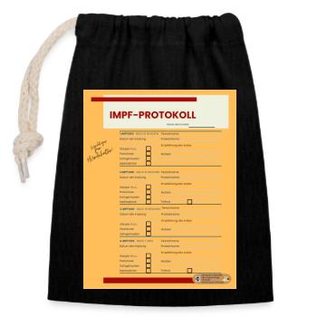 Vaccination protocol - Closable cotton gift bag (14x20cm) - black - Front