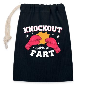 Knockout Mit Einem Furz Combat Sports Boxer - Verschließbarer Geschenkbeutel aus Baumwolle (14x20cm) - Navy - Vorne