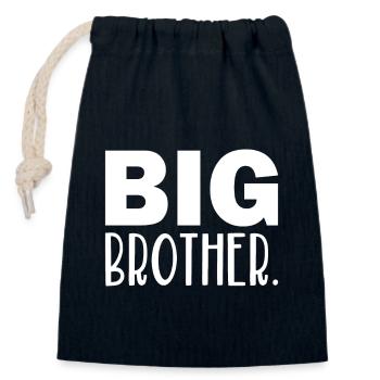 big brother - Sac cadeau en coton avec cordon (14 x 20 cm) - bleu marine - Devant