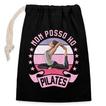I can not have Pilates Yoga Woman Nice Fitness - Closable cotton gift bag (14x20cm) - black - Front