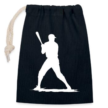 Baseball Spieler mit Baseballschläger - Verschließbarer Geschenkbeutel aus Baumwolle (14x20cm) - Navy - Vorne