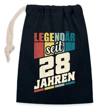 28. Geburtstag Legendär Seit 28 Jahren Legende 28 - Verschließbarer Geschenkbeutel aus Baumwolle (14x20cm) - Navy - Vorne
