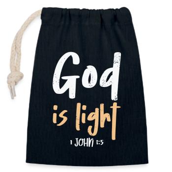 Gott Ist Licht Christlicher Bibelvers Glaube - Verschließbarer Geschenkbeutel aus Baumwolle (14x20cm) - Navy - Vorne