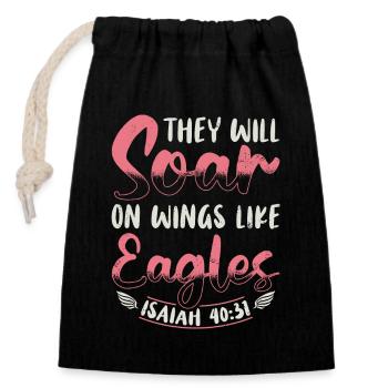 They will soar on wings like - Closable cotton gift bag (14x20cm) - black - Front