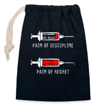 Pain Of Discipline Regret Disziplin Fitness Erfolg - Verschließbarer Geschenkbeutel aus Baumwolle (14x20cm) - Navy - Vorne