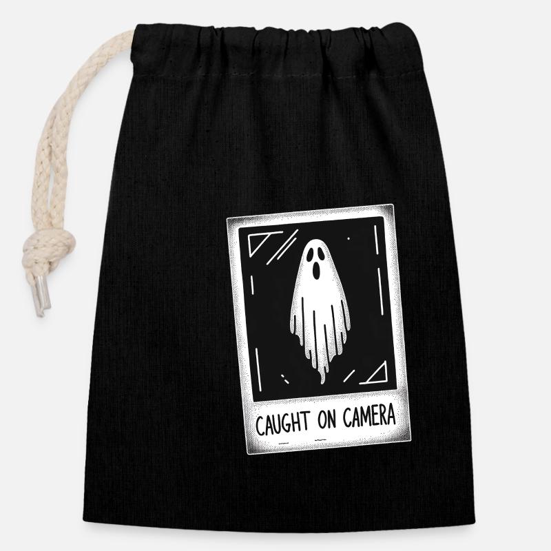 Photo Ghost - Closable cotton gift bag (14x20cm) - black