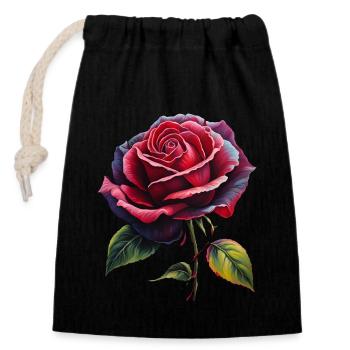 An Eternal Rose - Closable cotton gift bag (14x20cm) - black - Front