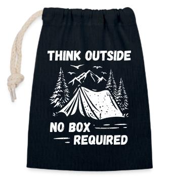 Camping, Hiking, Forest - Think Outside - Closable cotton gift bag (14x20cm) - navy - Front