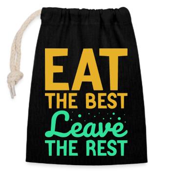 Eat the Best - Closable cotton gift bag (14x20cm) - black - Front