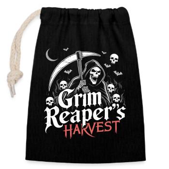 Gloomy Harvest Reaper - Closable cotton gift bag (14x20cm) - black - Front