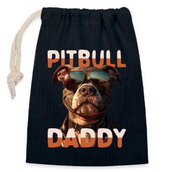 Pitbull Daddy Dad Fête des Pères Pitbull Terrier Dad - Sac cadeau en coton avec cordon (14 x 20 cm) - bleu marine - Devant
