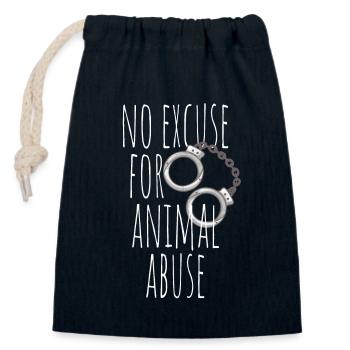 No Excuse For Animal Abuse Tierschutz Tierliebe - Closable cotton gift bag (14x20cm) - navy - Front