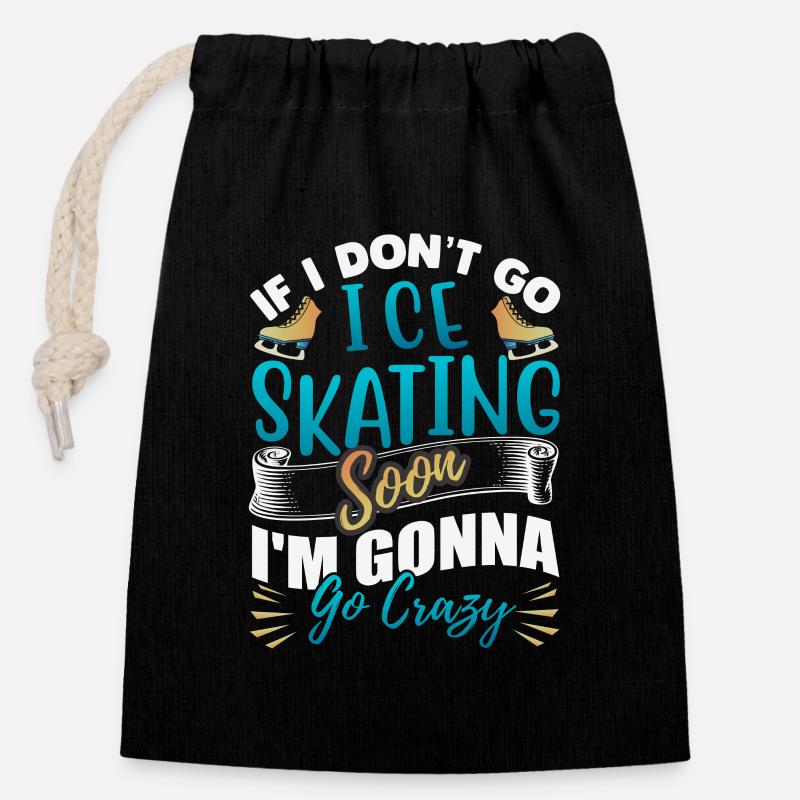 Skating Mom Tshirt Eiskunstlaufen Geschenk - Verschließbarer Geschenkbeutel aus Baumwolle (14x20cm) - Schwarz