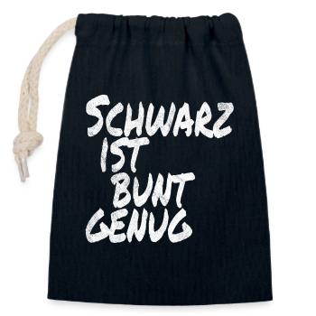 Schwarz Ist Bunt Genug Gothic Black Metal Emo - Verschließbarer Geschenkbeutel aus Baumwolle (14x20cm) - Navy - Vorne