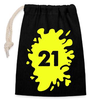 Blobs 21 - Closable cotton gift bag (14x20cm) - black - Front