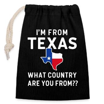 Texas State Texans Texas - Closable cotton gift bag (14x20cm) - black - Front