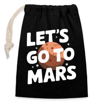 Mars Planet Planeten Sonnensystem - Verschließbarer Geschenkbeutel aus Baumwolle (14x20cm) - Schwarz - Vorne