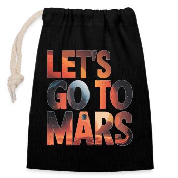Mars Planet Planeten Sonnensystem - Verschließbarer Geschenkbeutel aus Baumwolle (14x20cm) - Schwarz - Vorne